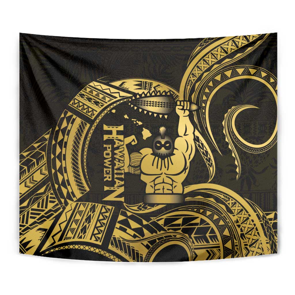 Gold Hawaii Ikaika Warrior Tapestry Hawaiian Power LT14 - Polynesian Pride