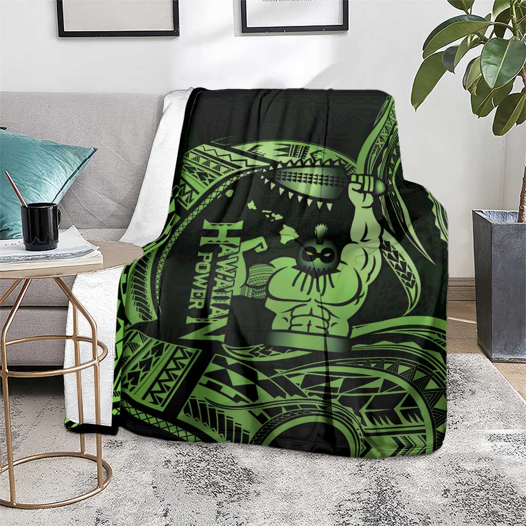 Green Hawaii Ikaika Warrior Blanket Hawaiian Power LT14 - Polynesian Pride