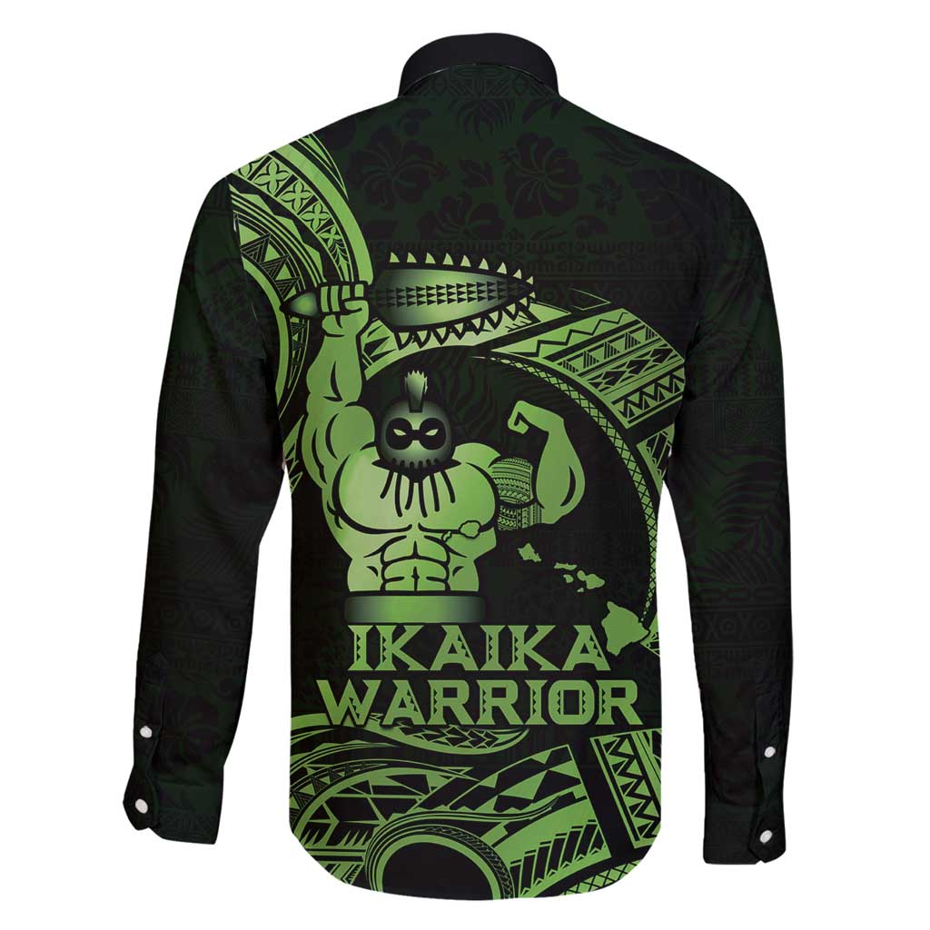 Green Hawaii Ikaika Warrior Family Matching Mermaid Dress and Hawaiian Shirt Hawaiian Power LT14 - Polynesian Pride