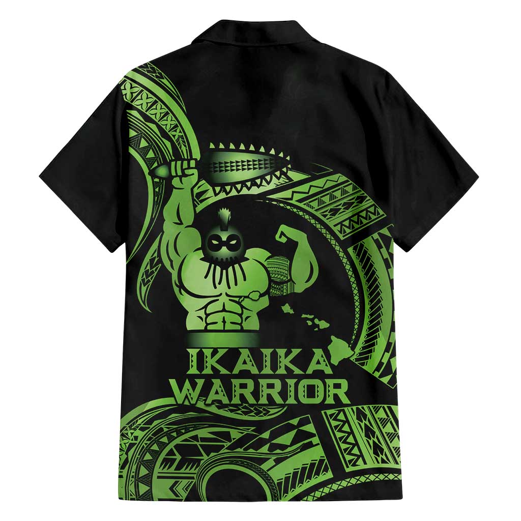 Green Hawaii Ikaika Warrior Family Matching Off Shoulder Maxi Dress and Hawaiian Shirt Hawaiian Power LT14 - Polynesian Pride