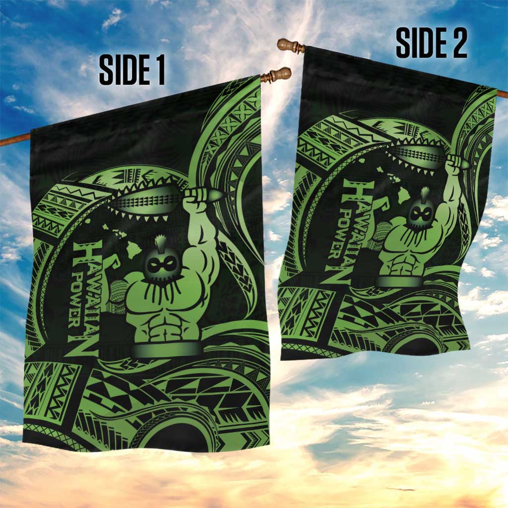 Green Hawaii Ikaika Warrior Garden Flag Hawaiian Power LT14 - Polynesian Pride