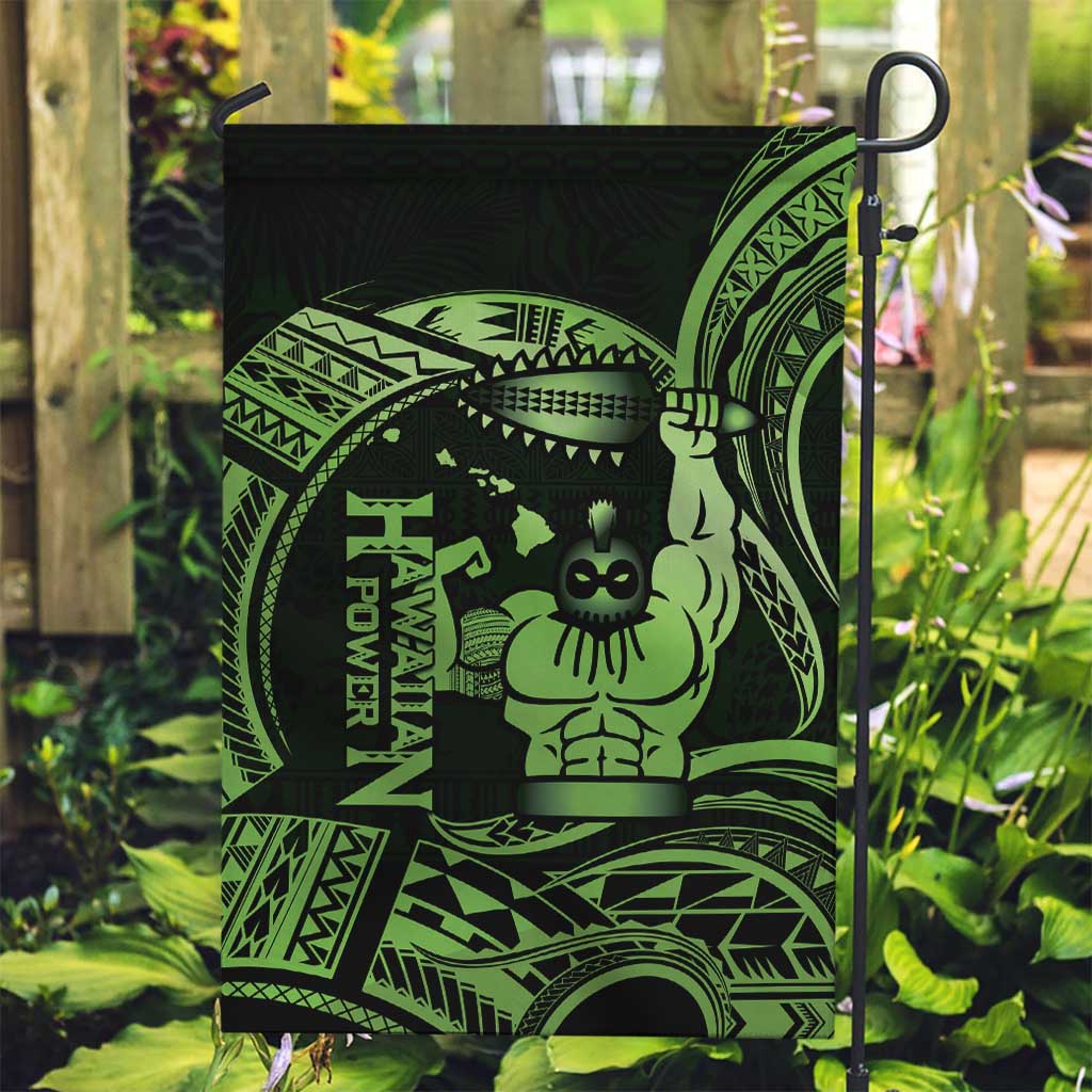 Green Hawaii Ikaika Warrior Garden Flag Hawaiian Power LT14 Garden Flag Green - Polynesian Pride