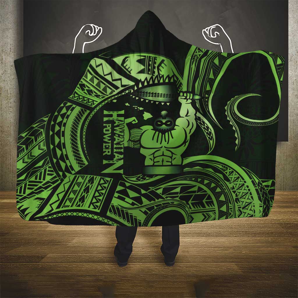Green Hawaii Ikaika Warrior Hooded Blanket Hawaiian Power LT14 - Polynesian Pride