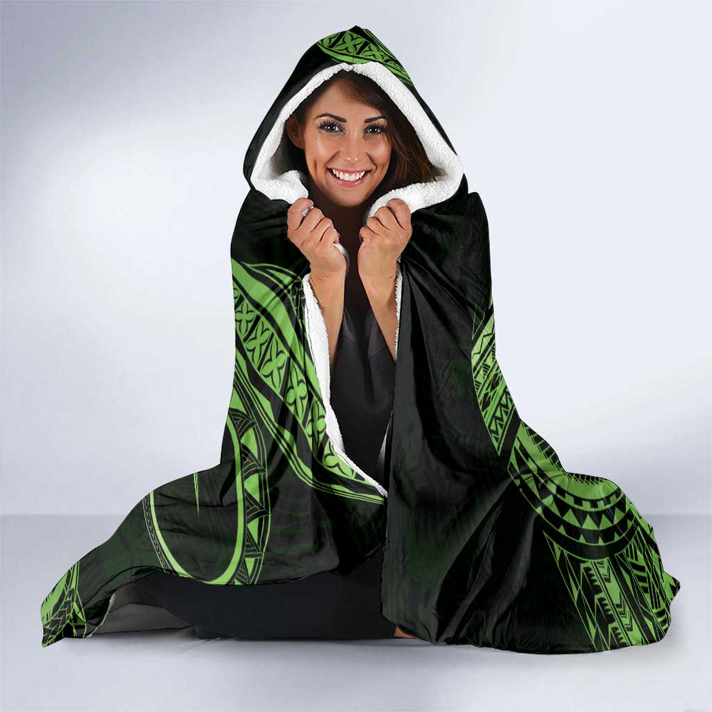 Green Hawaii Ikaika Warrior Hooded Blanket Hawaiian Power LT14 - Polynesian Pride