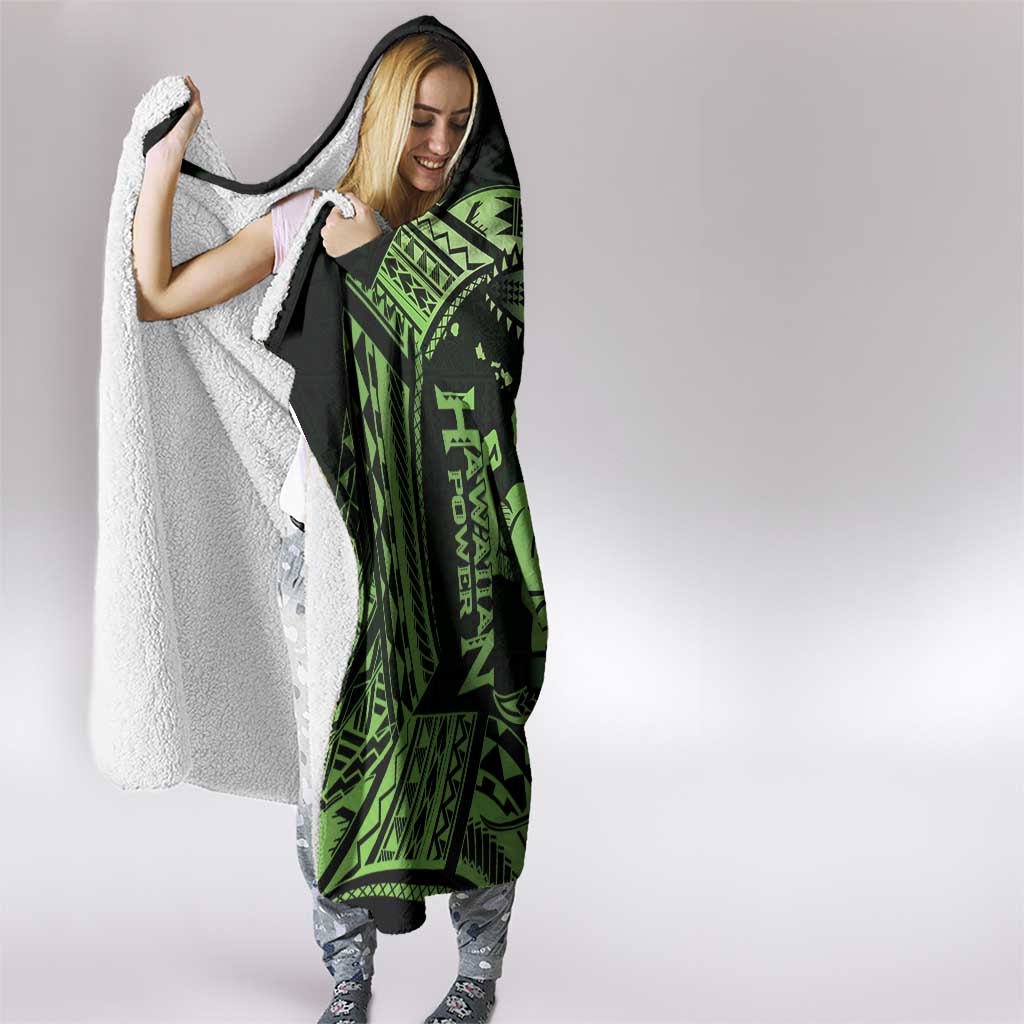 Green Hawaii Ikaika Warrior Hooded Blanket Hawaiian Power LT14 - Polynesian Pride