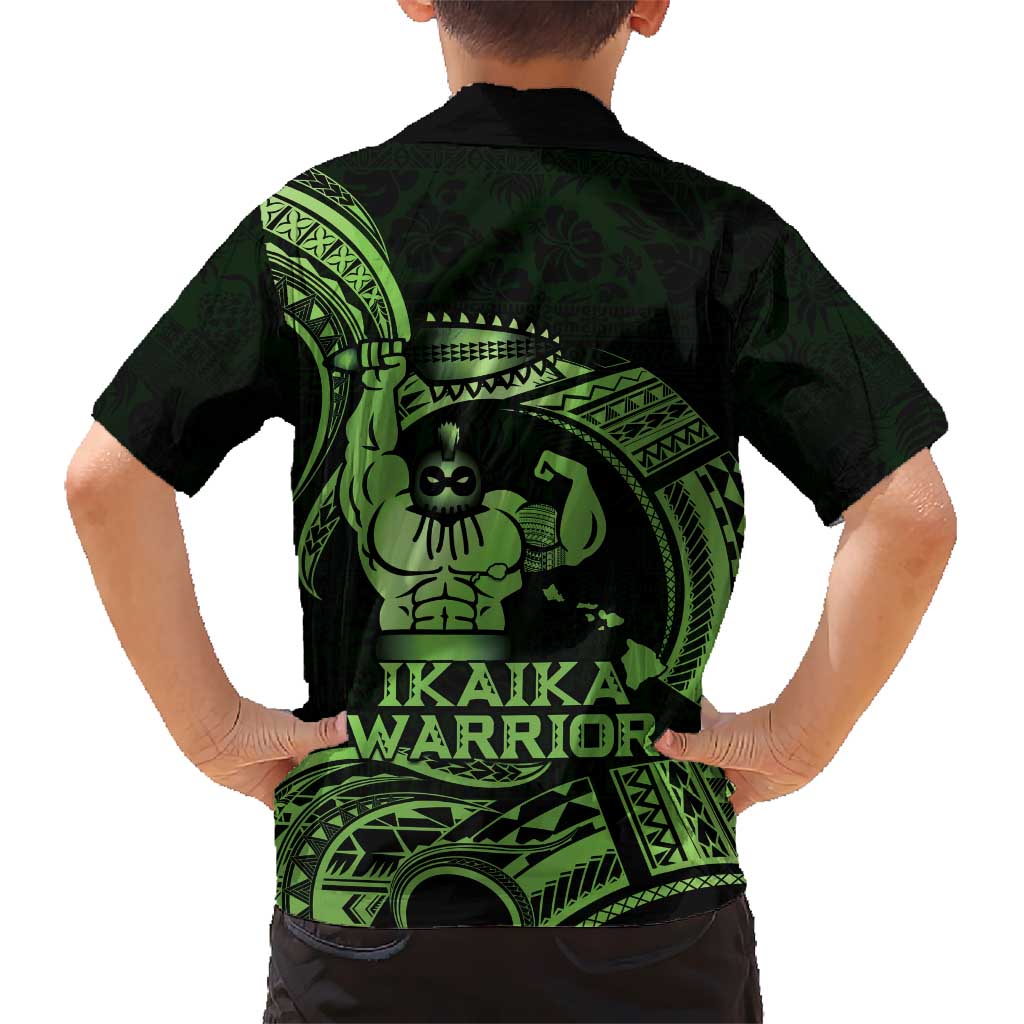 Green Hawaii Ikaika Warrior Kid Hawaiian Shirt Hawaiian Power