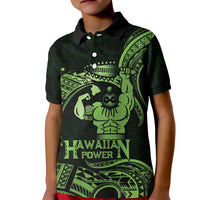Green Hawaii Ikaika Warrior Kid Polo Shirt Hawaiian Power LT14 Kid Green - Polynesian Pride
