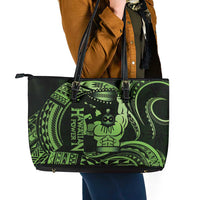 Green Hawaii Ikaika Warrior Leather Tote Bag Hawaiian Power LT14 - Polynesian Pride