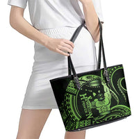 Green Hawaii Ikaika Warrior Leather Tote Bag Hawaiian Power LT14 - Polynesian Pride