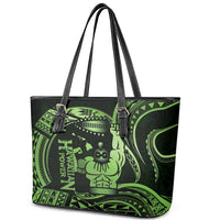 Green Hawaii Ikaika Warrior Leather Tote Bag Hawaiian Power LT14 - Polynesian Pride