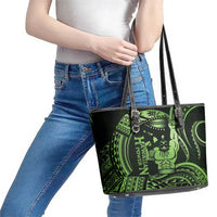 Green Hawaii Ikaika Warrior Leather Tote Bag Hawaiian Power LT14 - Polynesian Pride