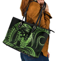 Green Hawaii Ikaika Warrior Leather Tote Bag Hawaiian Power LT14 - Polynesian Pride