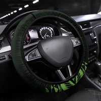 Green Hawaii Ikaika Warrior Steering Wheel Cover Hawaiian Power LT14 Universal Fit Green - Polynesian Pride