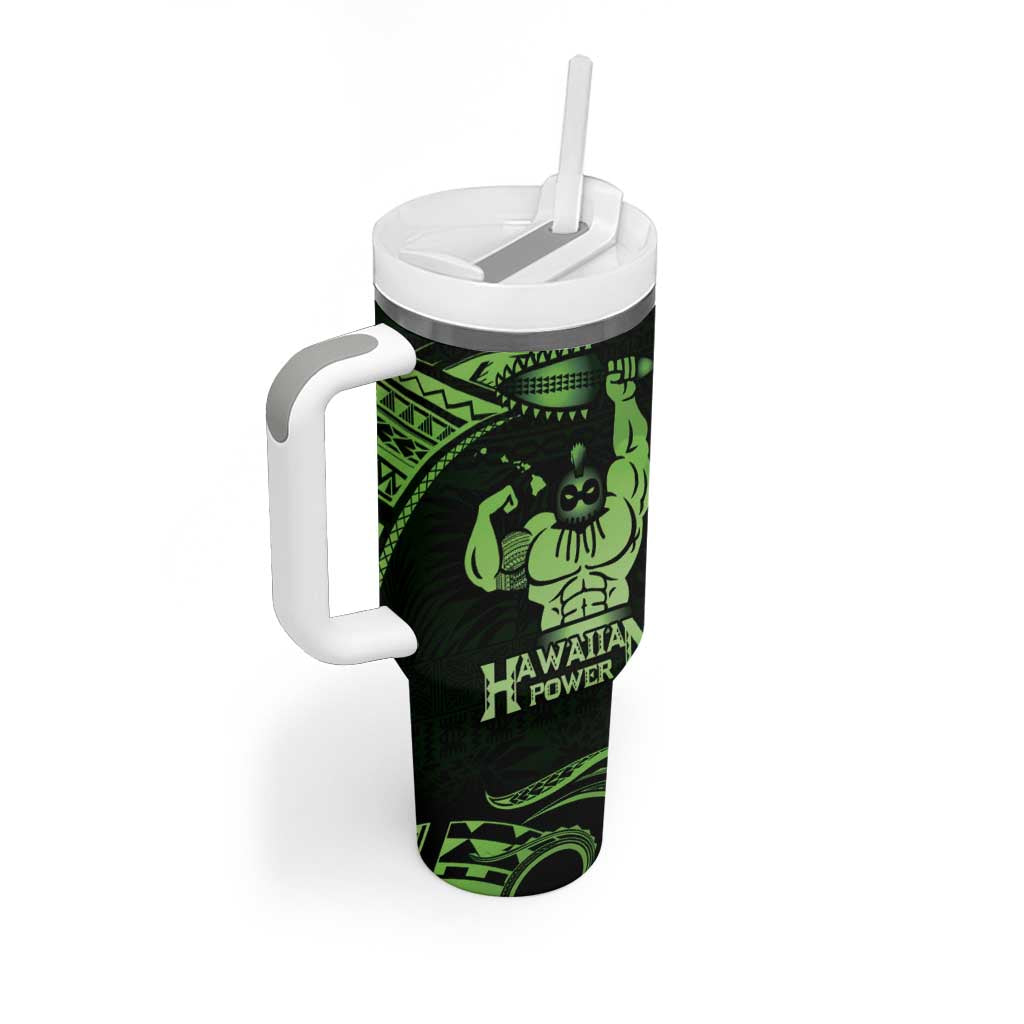 Green Hawaii Ikaika Warrior Tumbler With Handle Hawaiian Power LT14 - Polynesian Pride