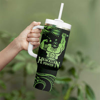 Green Hawaii Ikaika Warrior Tumbler With Handle Hawaiian Power LT14 - Polynesian Pride
