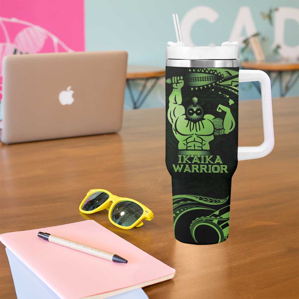 Green Hawaii Ikaika Warrior Tumbler With Handle Hawaiian Power LT14 - Polynesian Pride