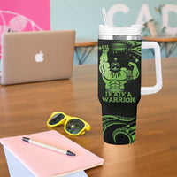 Green Hawaii Ikaika Warrior Tumbler With Handle Hawaiian Power LT14 - Polynesian Pride