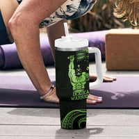 Green Hawaii Ikaika Warrior Tumbler With Handle Hawaiian Power LT14 - Polynesian Pride