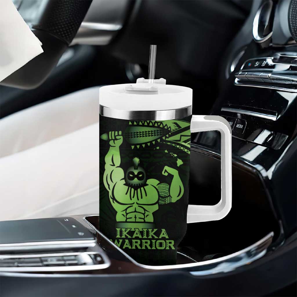 Green Hawaii Ikaika Warrior Tumbler With Handle Hawaiian Power LT14 - Polynesian Pride