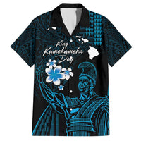 Personalised Hawaii King Kamehameha Day Hawaiian Shirt Plumeria With Kakau Pattern - Blue LT14 Blue - Polynesian Pride