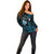 Personalised Hawaii King Kamehameha Day Off Shoulder Sweater Plumeria With Kakau Pattern - Blue