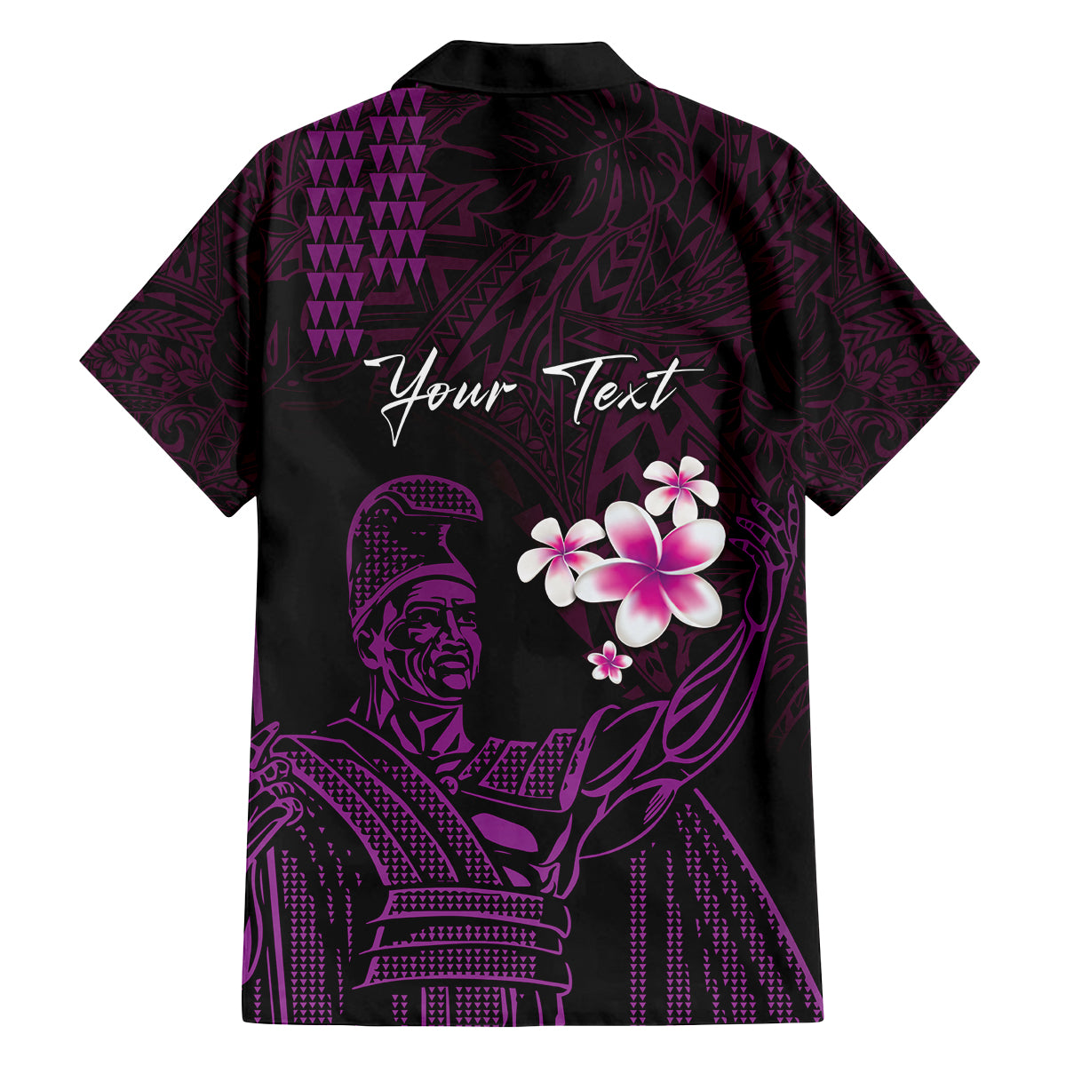 Personalised Hawaii King Kamehameha Day Family Matching Off Shoulder Maxi Dress and Hawaiian Shirt Plumeria With Kakau Pattern - Purple LT14 - Polynesian Pride