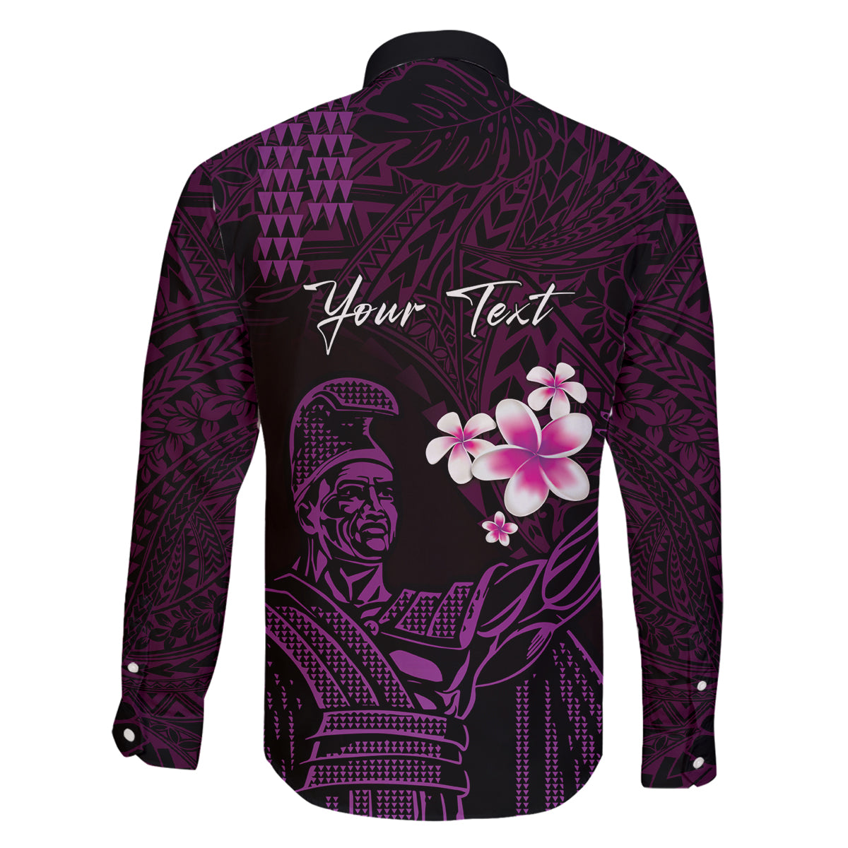 Personalised Hawaii King Kamehameha Day Family Matching Summer Maxi Dress and Hawaiian Shirt Plumeria With Kakau Pattern - Purple LT14 - Polynesian Pride