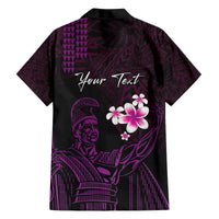 Personalised Hawaii King Kamehameha Day Family Matching Tank Maxi Dress and Hawaiian Shirt Plumeria With Kakau Pattern - Purple LT14 - Polynesian Pride