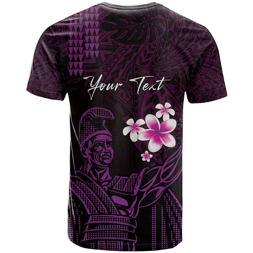Personalised Hawaii King Kamehameha Day T Shirt Plumeria With Kakau Pattern - Purple LT14 - Polynesian Pride