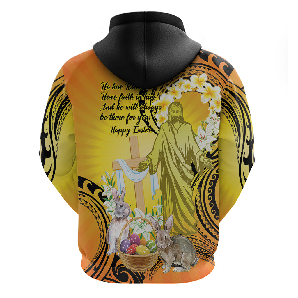 Polynesia Easter Day Hoodie He Is Risen Lilium Longiflorum Polynesian Pattern