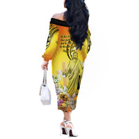 Polynesia Easter Day Off The Shoulder Long Sleeve Dress He Is Risen Lilium Longiflorum Polynesian Pattern