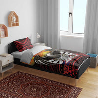 Fautasi Race Day American Samoa Bedding Set Bald Eagle Polynesian Tattoo