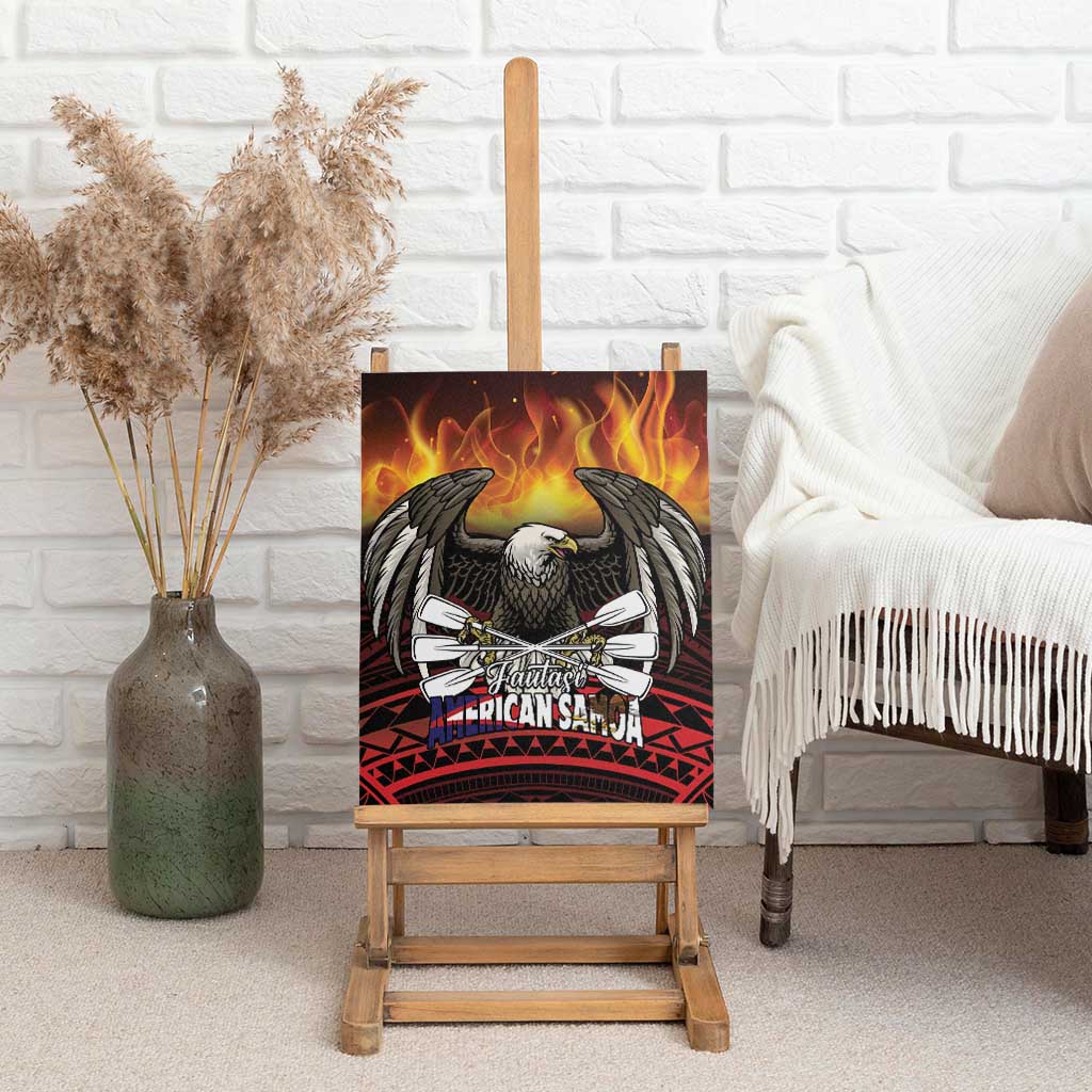 Fautasi Race Day American Samoa Canvas Wall Art Bald Eagle Polynesian Tattoo