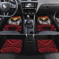Fautasi Race Day American Samoa Car Mats Bald Eagle Polynesian Tattoo LT14 Set 4pcs Black - Polynesian Pride