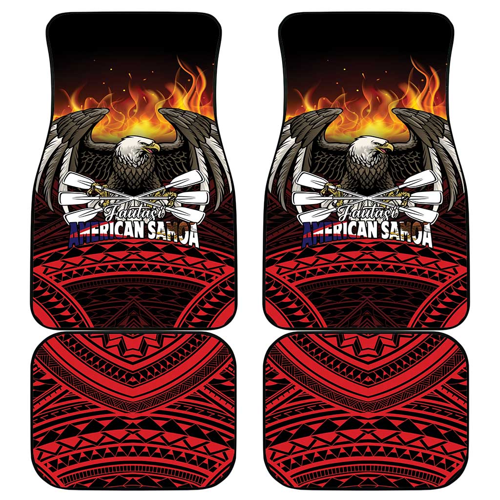 Fautasi Race Day American Samoa Car Mats Bald Eagle Polynesian Tattoo LT14 - Polynesian Pride
