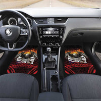 Fautasi Race Day American Samoa Car Mats Bald Eagle Polynesian Tattoo LT14 Set 2pcs - Front Black - Polynesian Pride