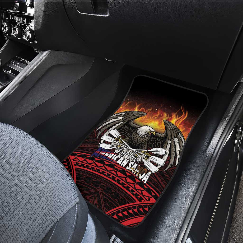 Fautasi Race Day American Samoa Car Mats Bald Eagle Polynesian Tattoo LT14 - Polynesian Pride