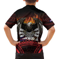 Fautasi Race Day American Samoa Family Matching Tank Maxi Dress and Hawaiian Shirt Bald Eagle Polynesian Tattoo LT14 - Polynesian Pride