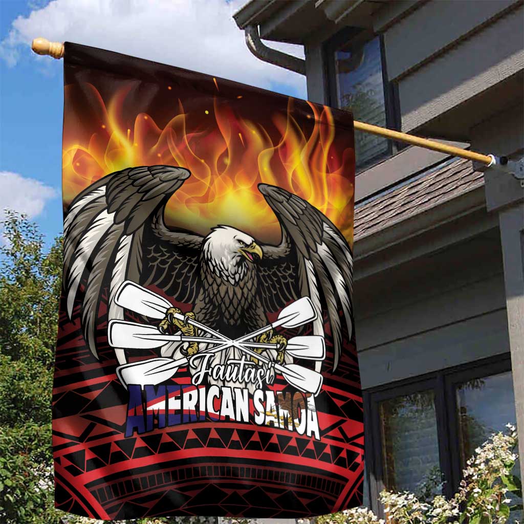 Fautasi Race Day American Samoa Garden Flag Bald Eagle Polynesian Tattoo LT14 - Polynesian Pride