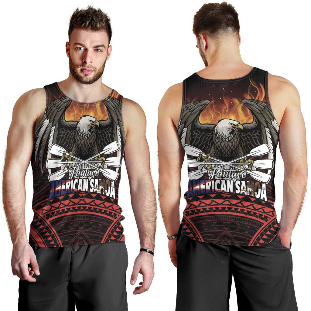 Fautasi Race Day American Samoa Men Tank Top Bald Eagle Polynesian Tattoo