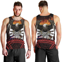 Fautasi Race Day American Samoa Men Tank Top Bald Eagle Polynesian Tattoo