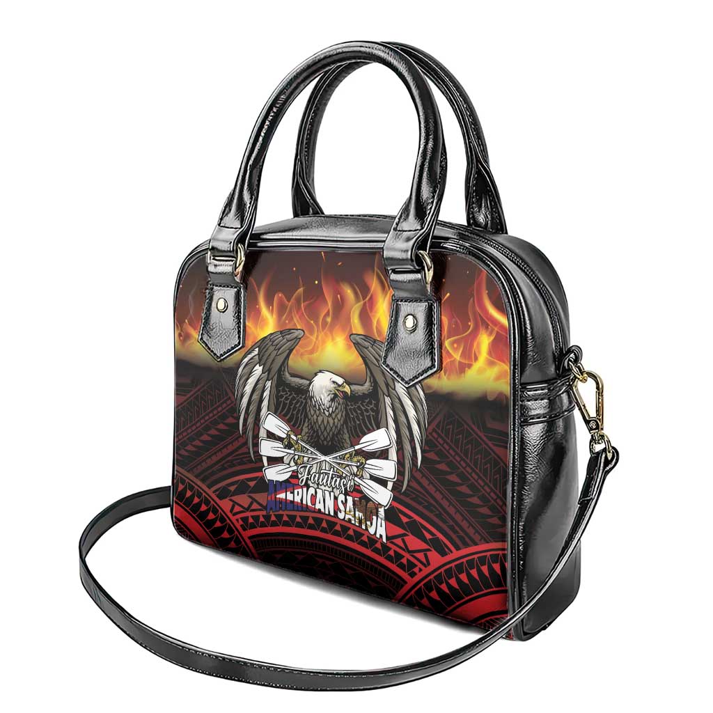 Fautasi Race Day American Samoa Shoulder Handbag Bald Eagle Polynesian Tattoo