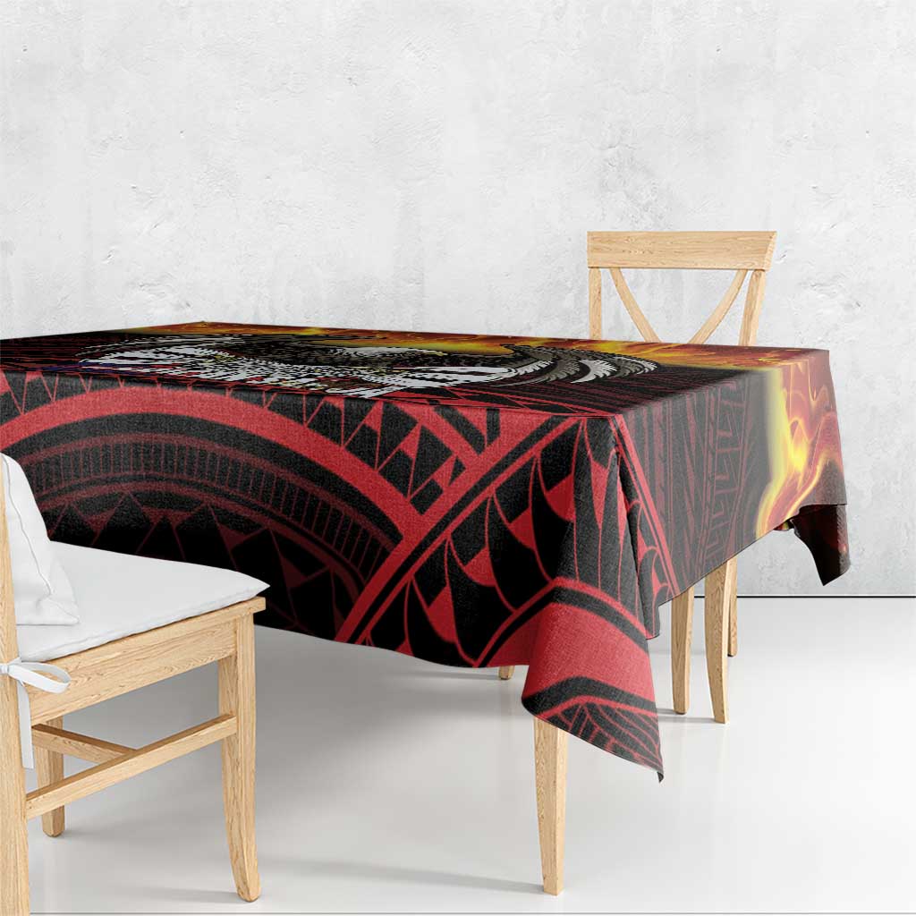 Fautasi Race Day American Samoa Tablecloth Bald Eagle Polynesian Tattoo