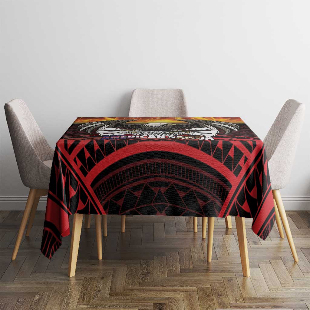 Fautasi Race Day American Samoa Tablecloth Bald Eagle Polynesian Tattoo