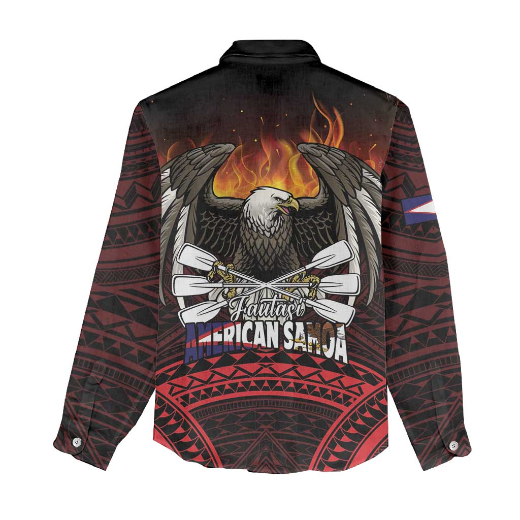 Fautasi Race Day American Samoa Women Casual Shirt Bald Eagle Polynesian Tattoo