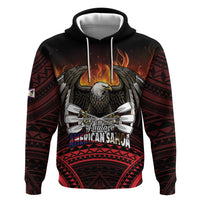 Fautasi Race Day American Samoa Zip Hoodie Bald Eagle Polynesian Tattoo LT14 Pullover Hoodie Black - Polynesian Pride