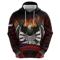 Fautasi Race Day American Samoa Zip Hoodie Bald Eagle Polynesian Tattoo LT14 - Polynesian Pride