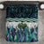 Turquoise Traditional Cloak Aotearoa Bedding Set Maori Paua Shell Korowai Pattern
