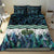 Turquoise Traditional Cloak Aotearoa Bedding Set Maori Paua Shell Korowai Pattern