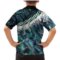 Turquoise Traditional Cloak Aotearoa Family Matching Mermaid Dress and Hawaiian Shirt Maori Paua Shell Korowai Pattern LT14 - Polynesian Pride